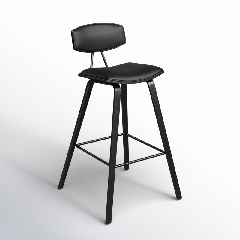 Tabouret de bar et de comptoir Bilgin Payton, Tabouret de bar (siège d'une hauteur de 29 po), Similicuir noir