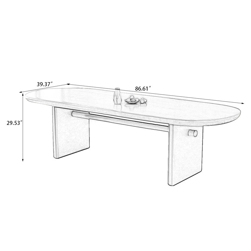 Table de salle à manger 78,74 po, H 29,53 po x L 86,61 po x l 39,37 po, Noir, noir, noir, noir