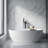 Waterfall Single-Handle Freestanding Tub Faucet Floor Mount Filler With Square Hand Held Shower -130105427