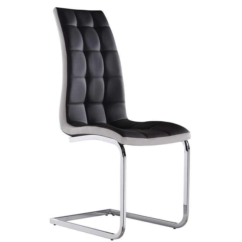 Chaise de salle à manger rembourrée Witherspo, Noir / Blanc