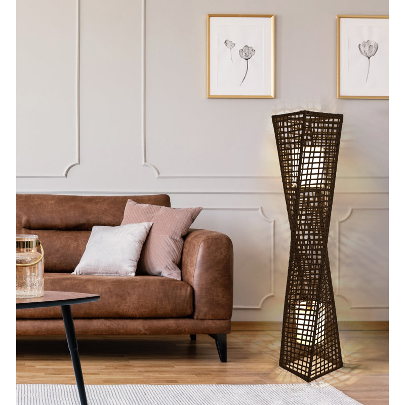 Phuket 51'' Dark Brown Column Floor Lamp