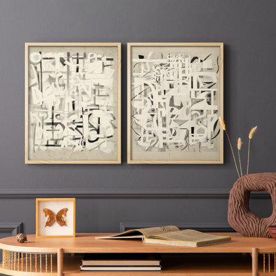 Série ABSTRACT, impression encadrée de qualité supérieure - prête à être accrochée - aucun clou requis - aucun clou requis