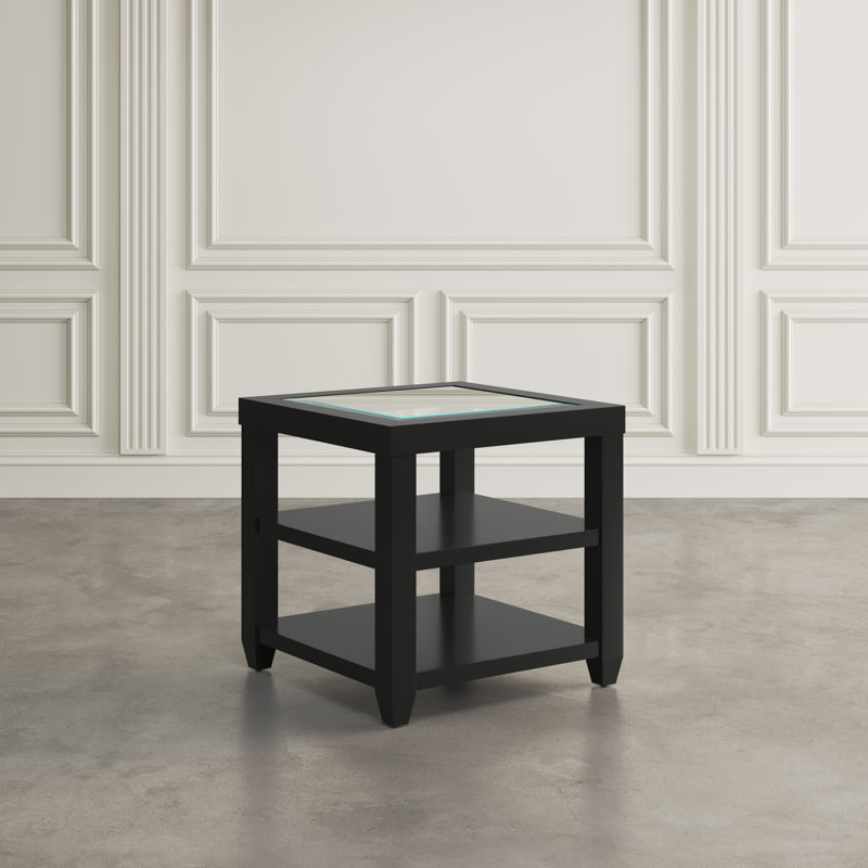 Jessim End Table with Storage, Black