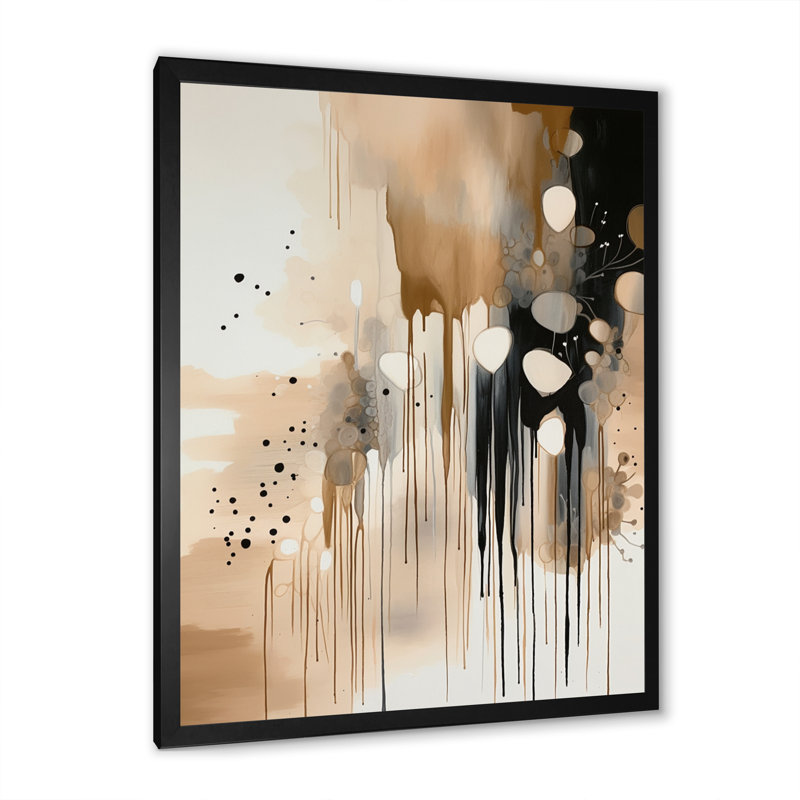 «Brown Mindful Abstraction III», reproduction d'art sur toile abstraite, H 32 po x l 16 po, Cadre photo noir