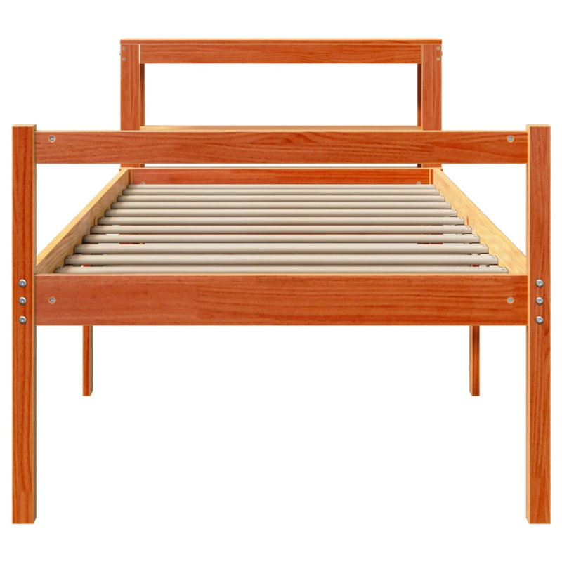 Solid Wood Bed, Wax Brown, Single (3')