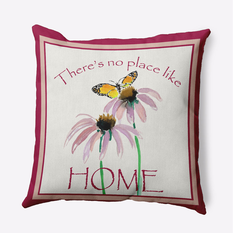 Floral Polyester Throw Pillow, 16" H x 16" W, Square