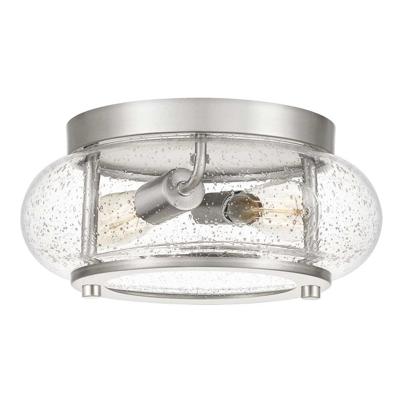 Kelli Glass Flush Mount, Brushed Nickel