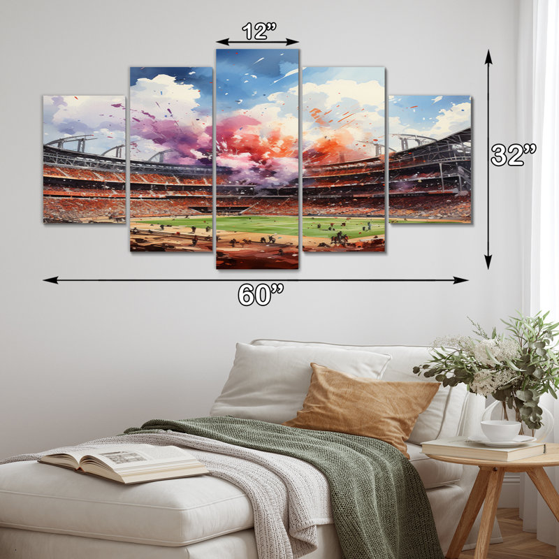 Sport Stadium In Spotlight V - Architecture Wall Art Living Room - 5 panneaux