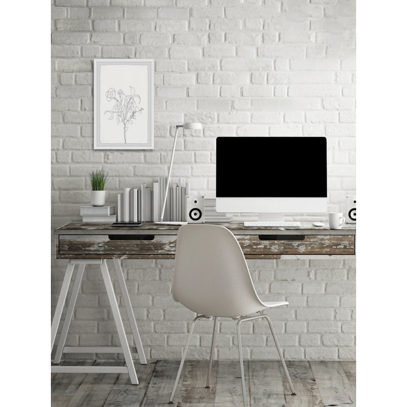 Flower Outline - Single Picture Frame Painting, 61cm H x 41cm W