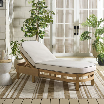 190.98 cm Long Acacia Single Chaise with Cushions