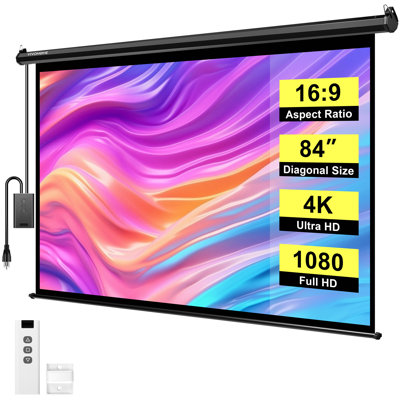 16:9 84 Inch Electric Projector Screen with Remote