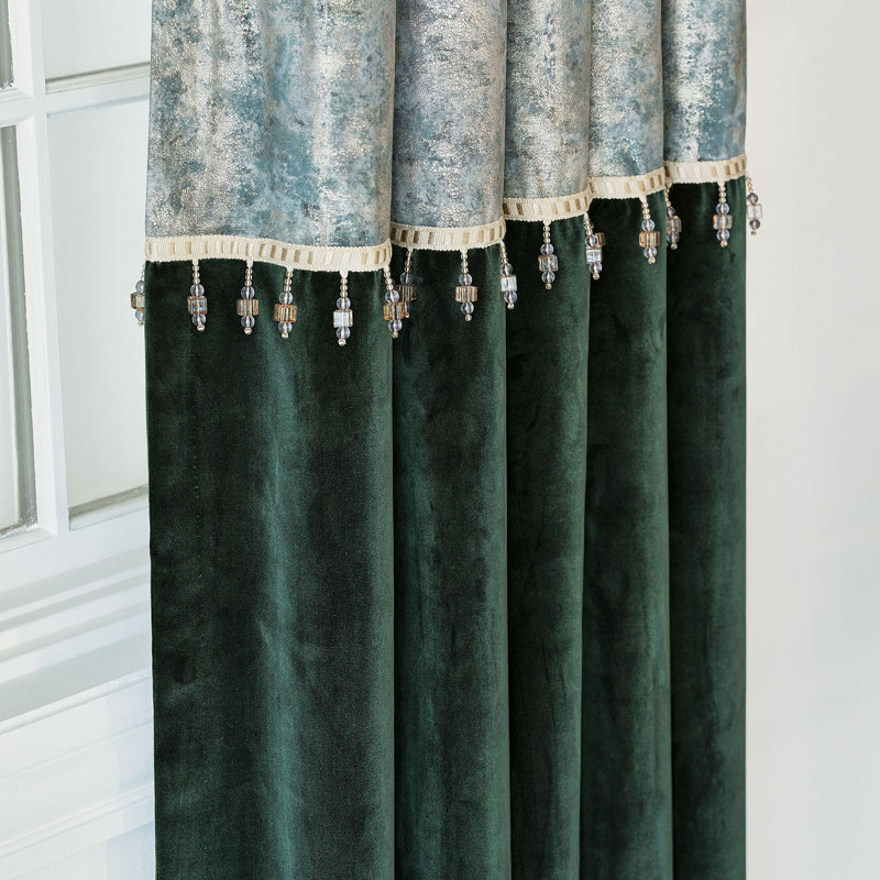 Esmeralda 100% Polyester Room Darkening Curtain Single Panel, 40" W x 84" L