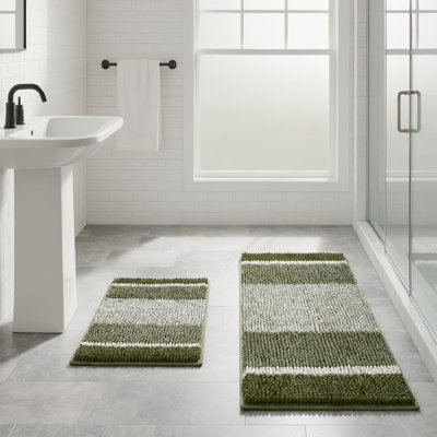 Ensemble de tapis de salle de bain en chenille antidérapant (ensemble de 2)