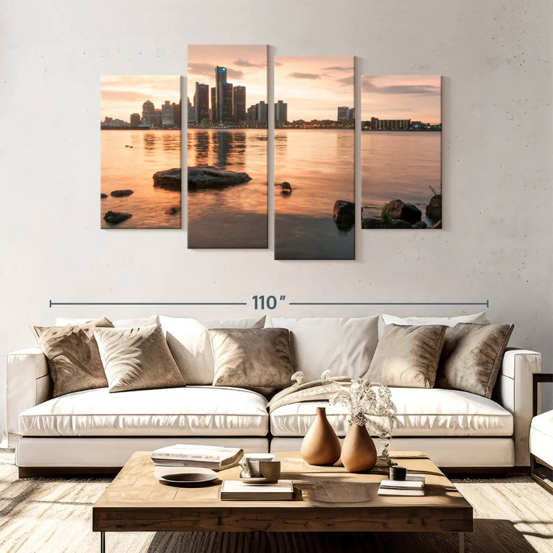 Hannes Detroit Skyline Horizon, 54" H x 84" W