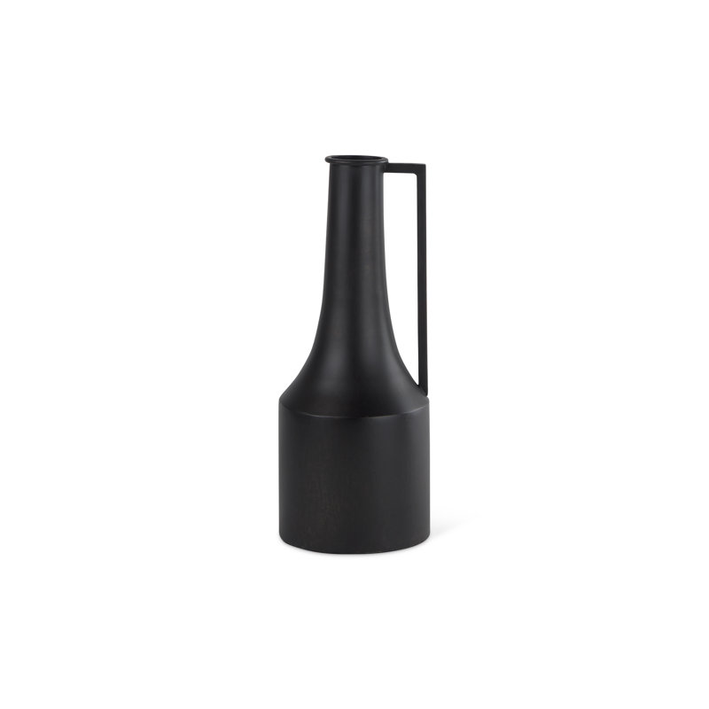 Datari Metal Decorative Bottle, 14'' H x 5.5'' W x 5.5'' D, Black