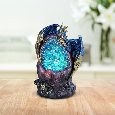 Figurine de dragon bleu 5 "avec DEL bleu / mauve