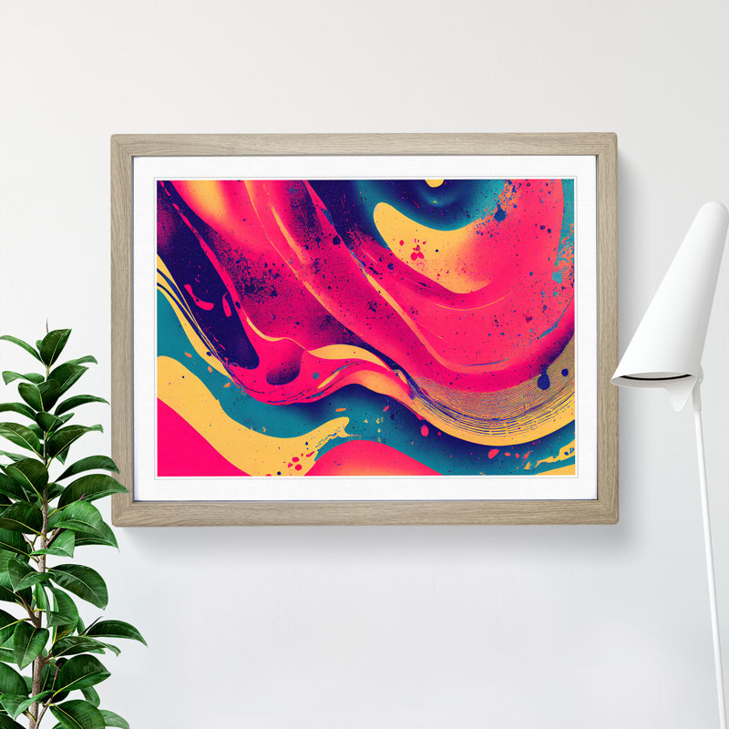 Unbeatable Modern Abstract Art - Framed Print, 46cm H x 64cm W x 2cm D, Oak Framed