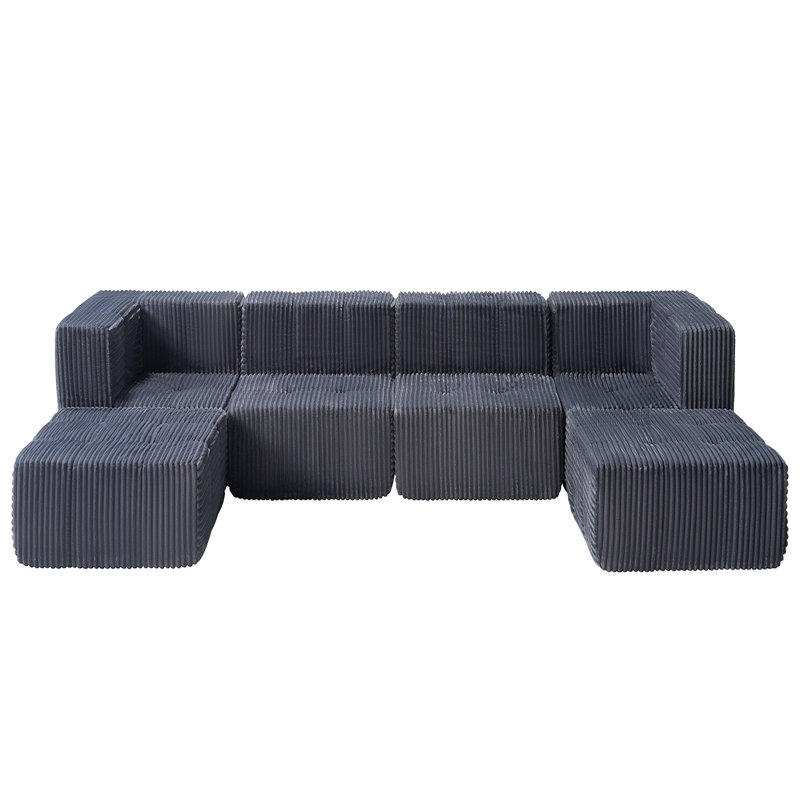 Canapé modulaire moderne - canapé surdimensionné en velours côtelé avec assise profonde et configuration réglable