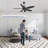 52 Inch Ceiling Fan With Light, Quiet Reversible Motor For Bedroom, Living Room, Apartment