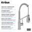 Robinet de cuisine rétractable à poignée simple 2 fonctions KRAUS Coda-106899895