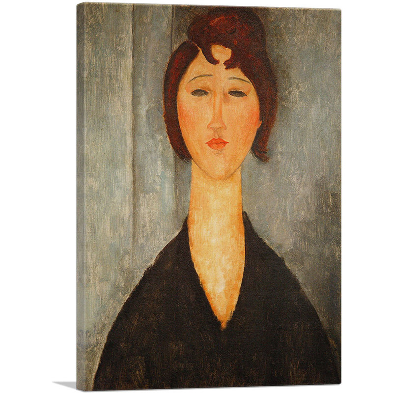 Portrait d'une jeune femme, par Amedeo Modigliani, reproduction d'art sur toile tendue, H 26 po x l 18 po x P 0,75 po