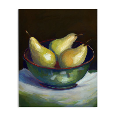 Art traditionnel sur toile, "Traditional Pear Bowl" par Ramona Murdock