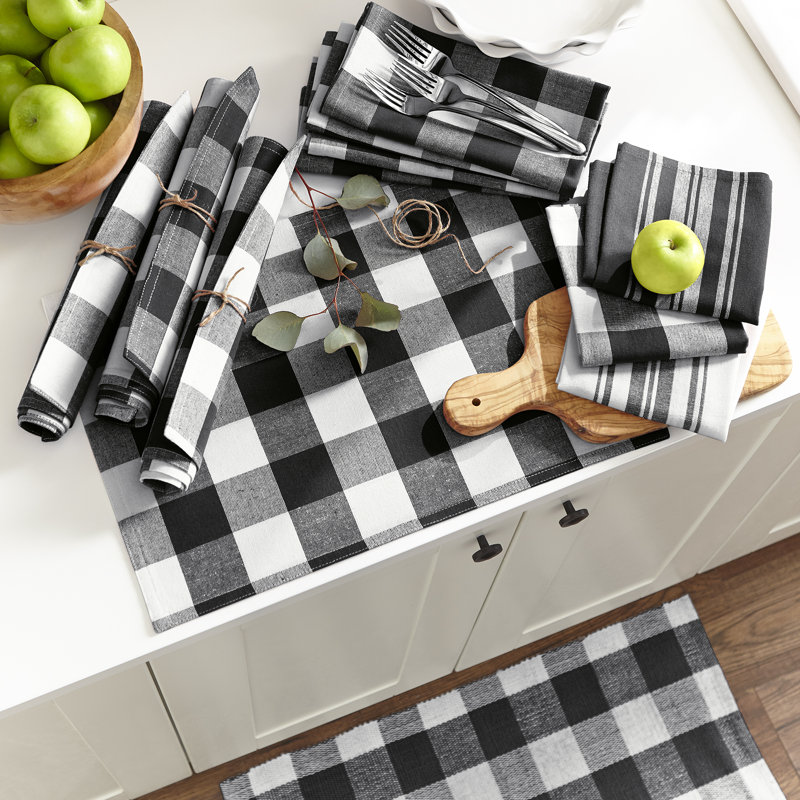 Tablier de cuisine Skookum Farmhouse Living Buffalo Check, Noir