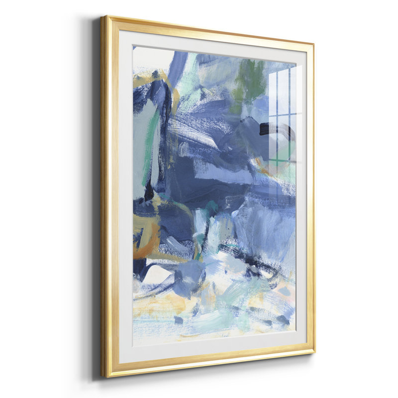" Blue Room I ", 42.5" H x 30.5" W, Gold