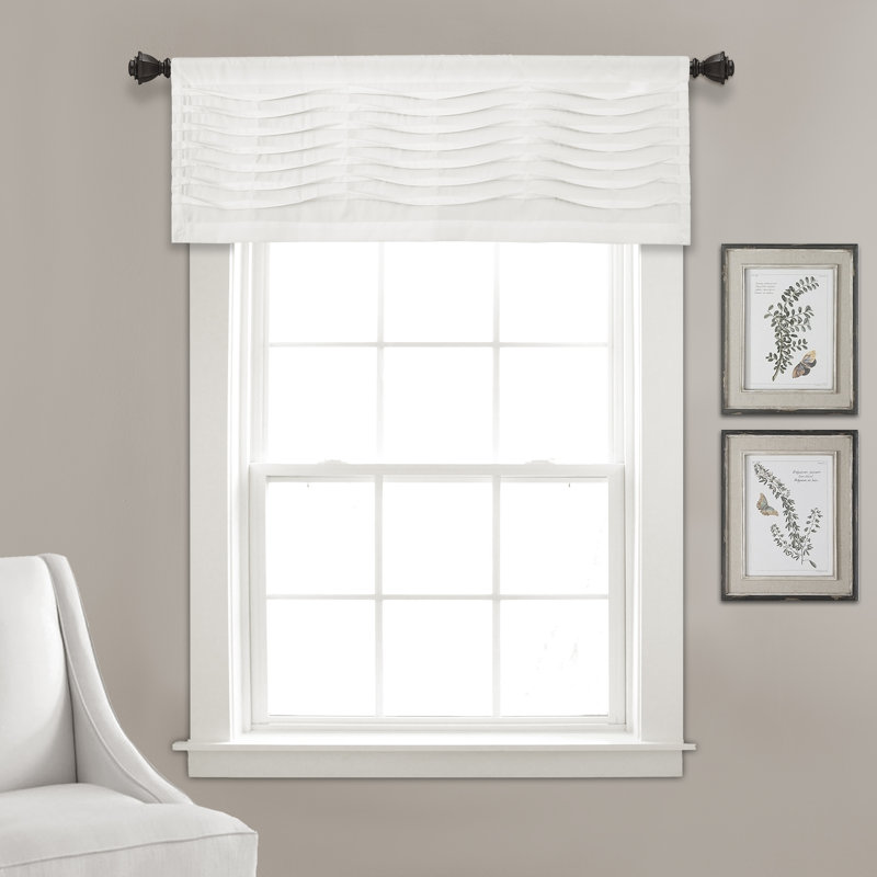 Tailored 52'' W Window Valance Blue,Cream,Dark Gray,Light Gray,White, White