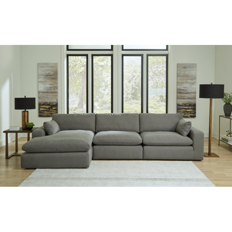 Canapé modulaire Elyza, Accoudoir à gauche (vu de face), 100 % polyester beige