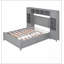 Lit en bois avec rangement pour tête de lit et tiroirs sous le lit - 10 tablettes, 4 armoires, 4 tiroirs, pin massif-130400819