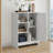 Bathroom Cabinet with 1 Cabinet, 3 Open Compartments and Adjustable Shelves