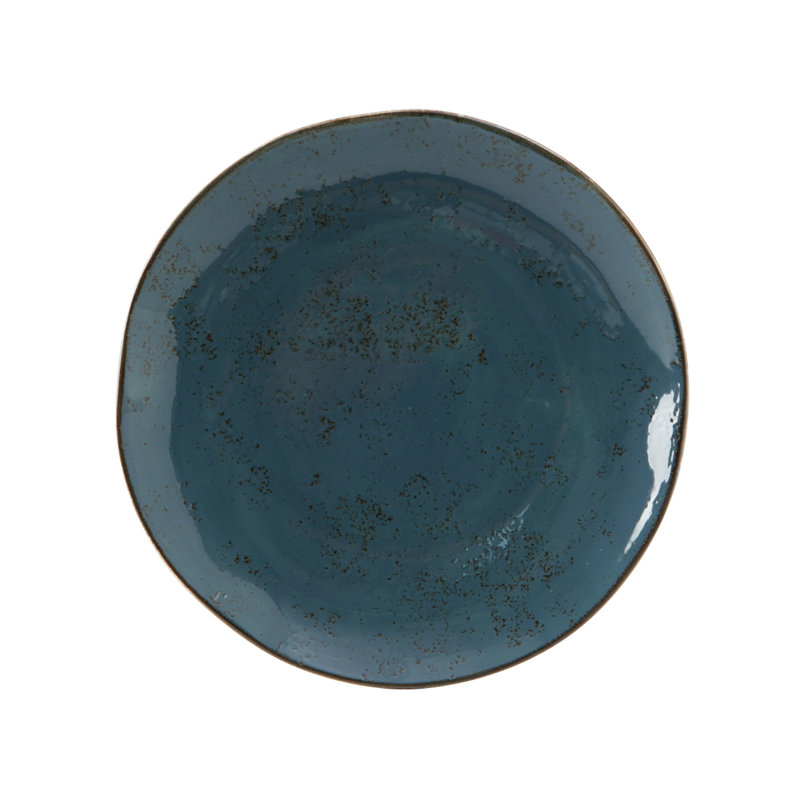 Assiette plate Artisan, Bleu sarcelle de géode