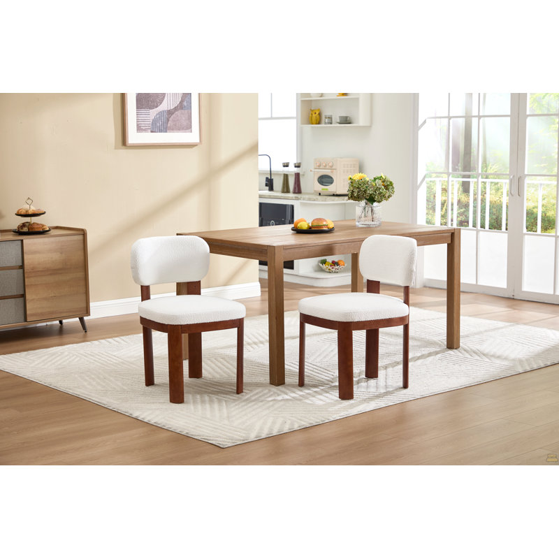 Ensemble de 2 chaises de salle à manger en bois rembourrées en tissu