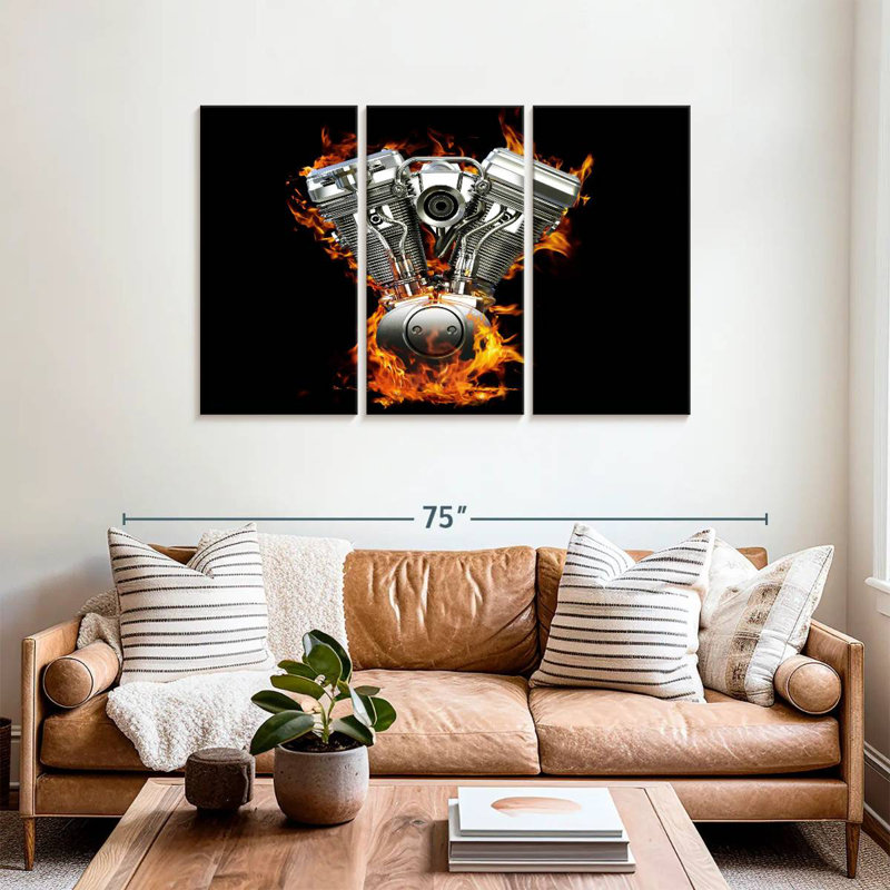 Mehar Blazing Motorcycle Engine, 36" H x 57" W