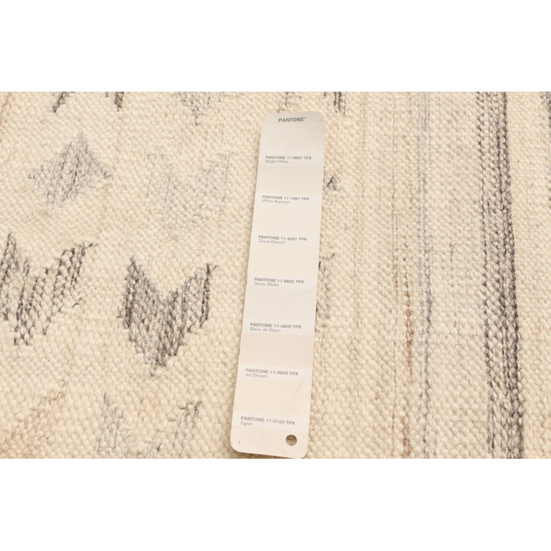 Tapis ivoire en laine tissé à plat à la main Penryn
