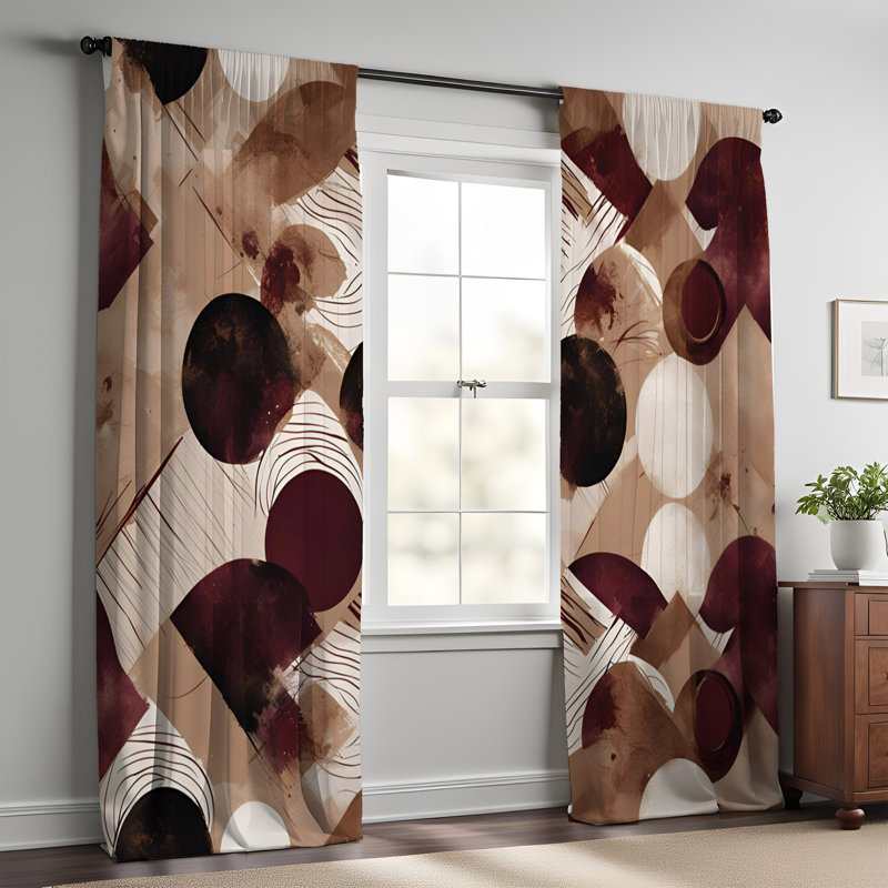 Paire de rideaux semi-transparents en polyester Downall, L 20 po x L 61 po