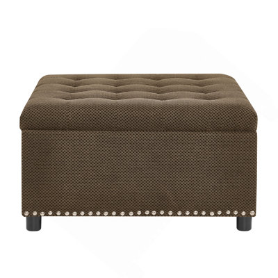 Storage Ottoman, Tufted Footstool, Nailhead Trim Ottoman, Square Storage Ottoman, Upholstered Coffee Table, Bedroom Storage, Living Room Accent, Small Space Furniture, Home Decor.