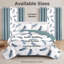 Ensemble de 9 pièces comprenant un couvre-lit et des rideaux matelassés bleu sarcelle à motif plumes, avec 6 panneaux indépendants filtrant la lumière-136866075