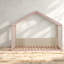 Lits à baldaquin rose doux, cadre en bois aggloméré simple, chambre à coucher moderne pour la maison
