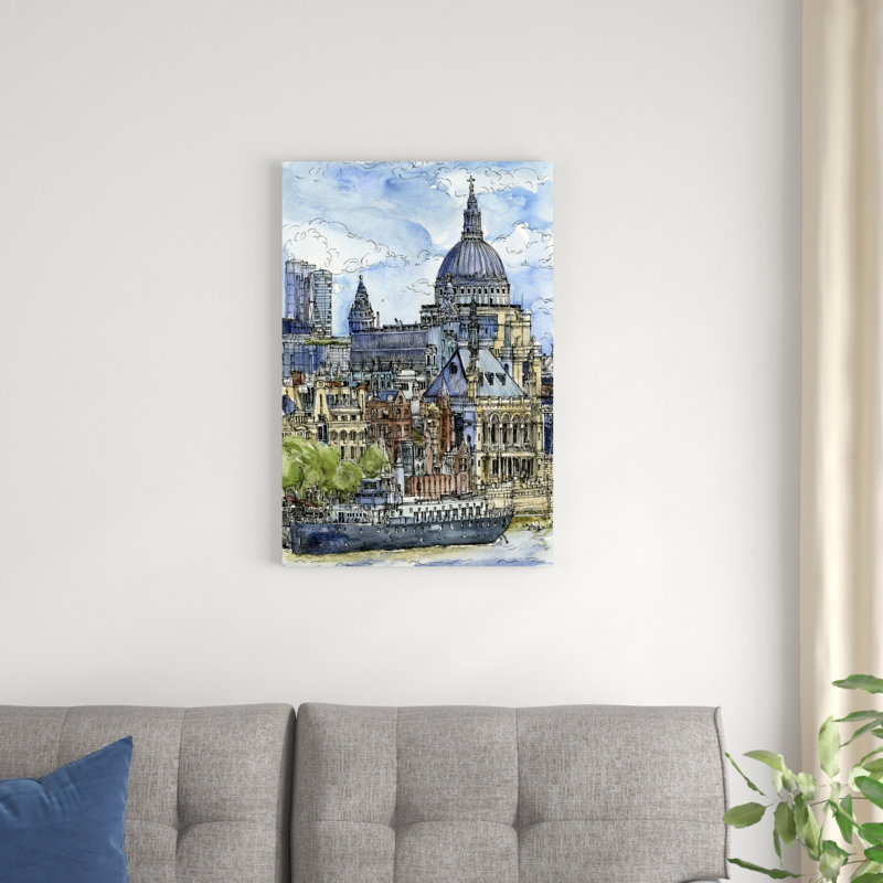 Scène de ville X, H 30 po x l 20 po x P 1,25 po