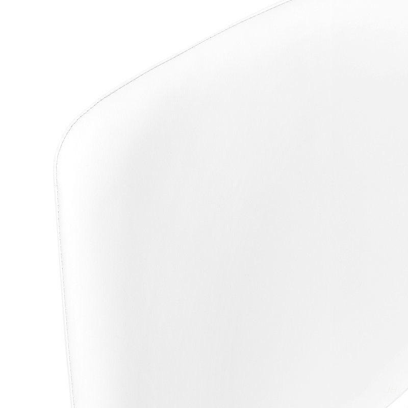 Chaise de bureau, hauteur de bar, debout, bureau d'ordinateur, bureau, aspect cuir blanc, métal blanc, contemporain, moderne