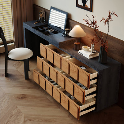 Coiffeuse et commode 47,24 po brun et noir
