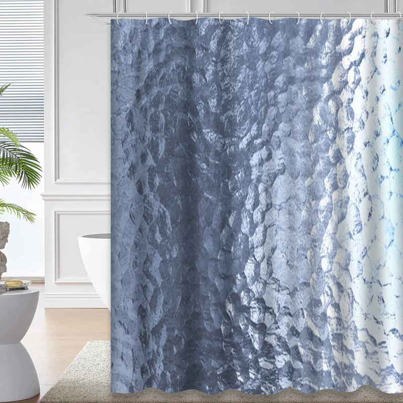 Rideau de douche en verre avec 12 crochets, L 72 po x l 72 po