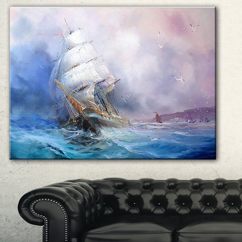 « sea breeze », reproduction de peinture à l’huile sur toile, H 20 po x l 20 po x P 1 po