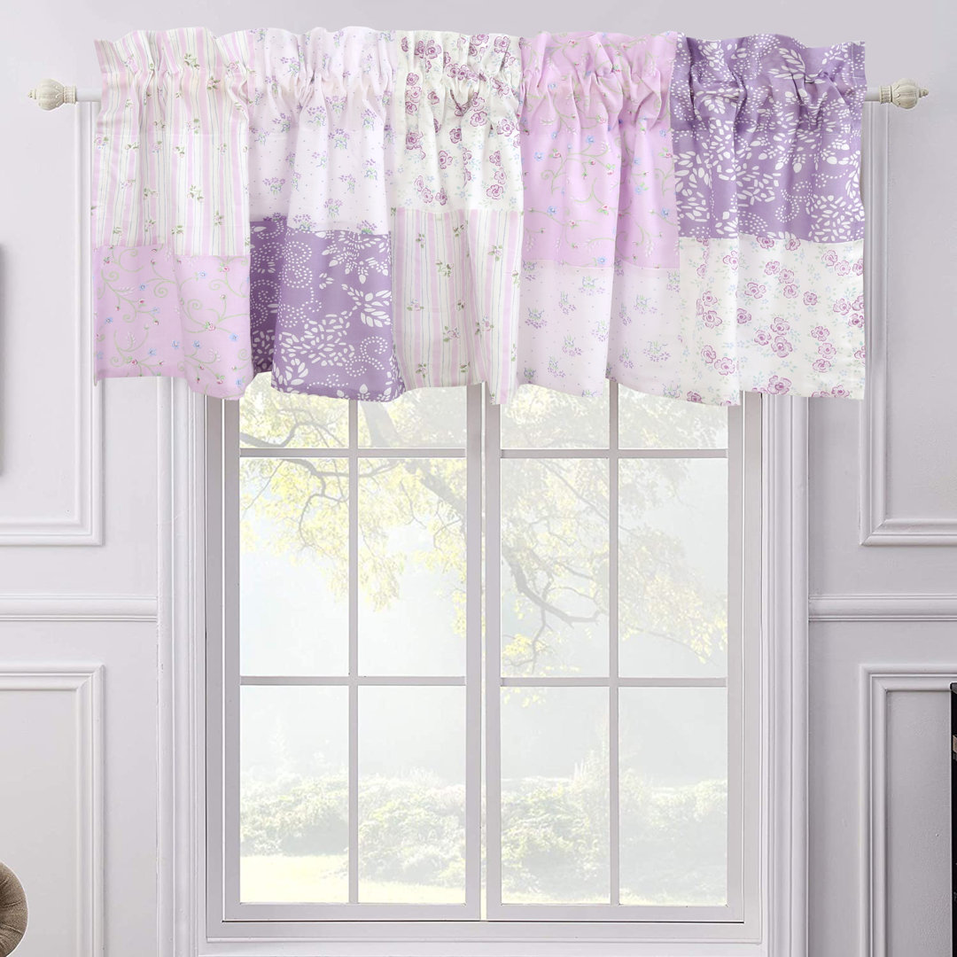 Nichol Cotton Blend Patchwork Tailored Window Valance One Allium Way®