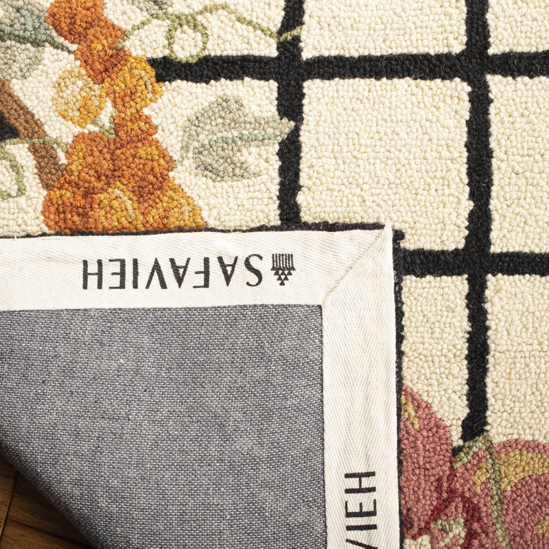 Tapis floral en laine crocheté à la main Kinchen, Tapis de couloir 2 pi 6 po x 6 pi