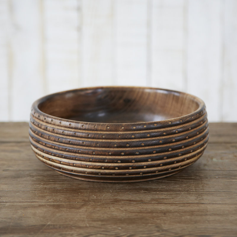 Natural Carved Mango Wood Bowl