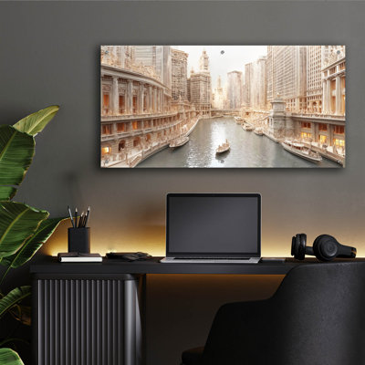 'Chicago Paper' by Ann Klee Acrylic Glass Wall Art, 48" x 24"