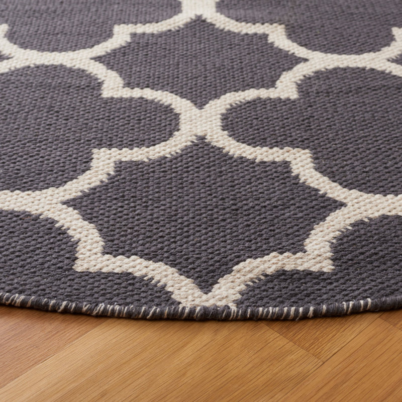 Desota Hand Woven Cotton Geometric Rug, Round 6'
